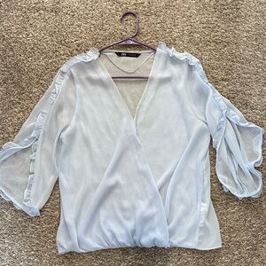 Zara Cream Ruffled Blouse